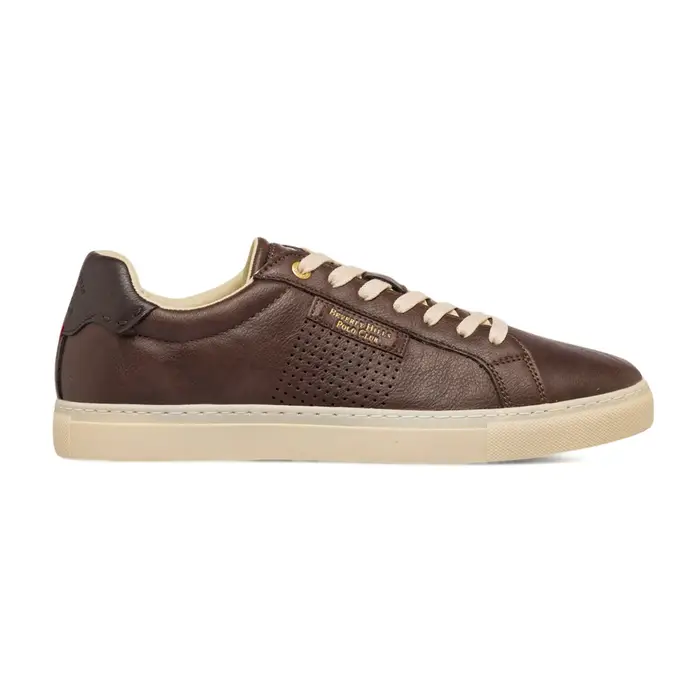 BEVERLY HILLS Sneakers da uomo marroni con dettagli traforati e lacci a contrasto