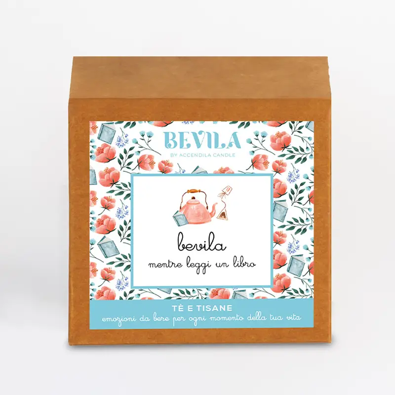 Bevila By Accandila Candle Tisana al finocchio bevila mentre leggi un libro unica