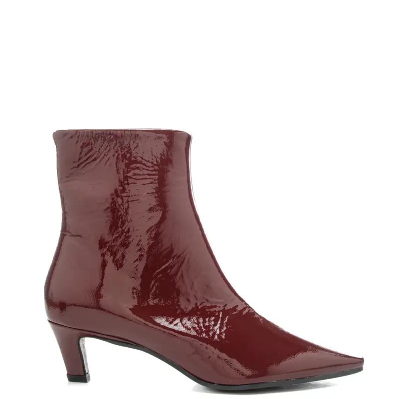 Bianca Di tronchetti da donna in pelle verniciata bordo