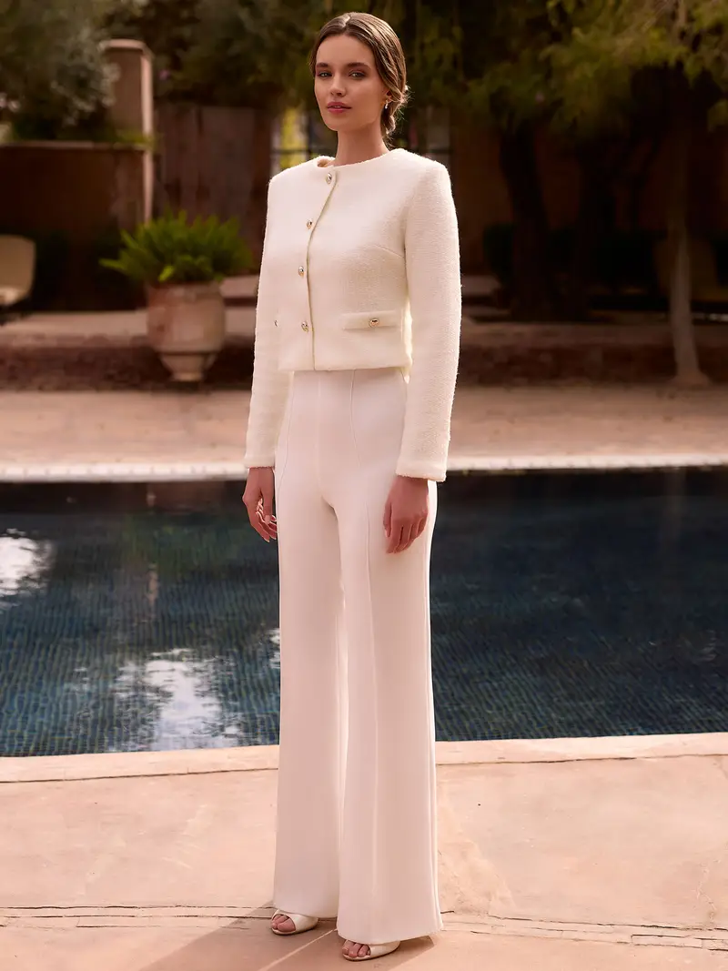 Bianco Evento Blake Pantaloni da sposa | Maat Ivory