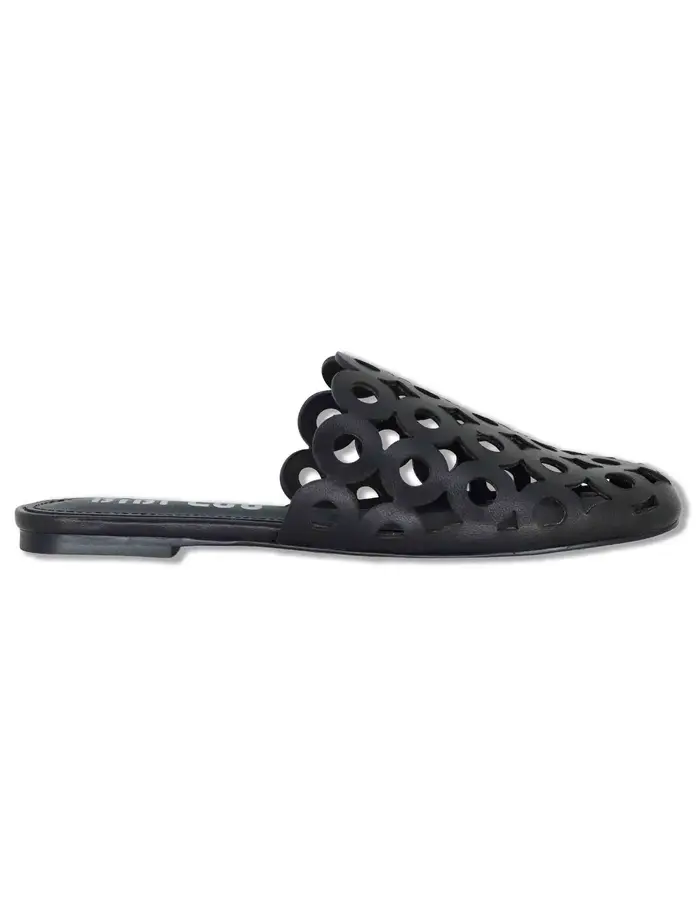 Bibi Lou Mule Oribu in pelle nera forata tacco basso Donna 629Z10VK 03-NEGRO