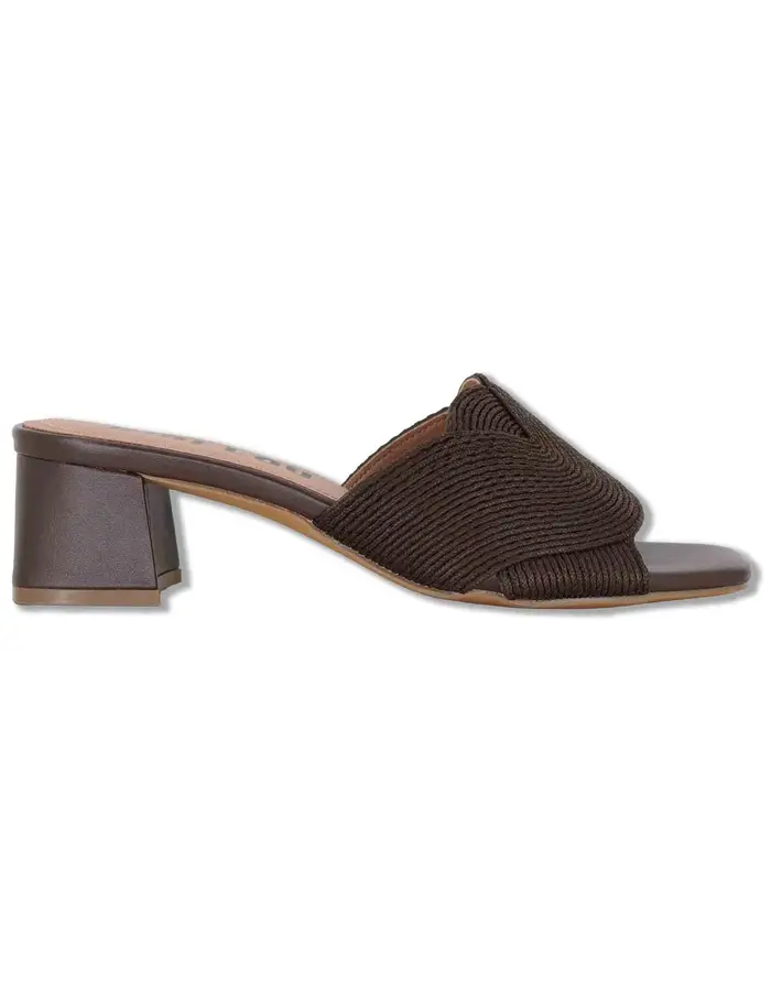 Bibi Lou Sandali Leo in pelle e tessuto intrecciato marrone Donna 879Z94HG 90-MARRON