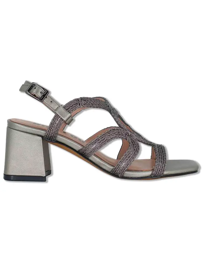 Bibi Lou Sandali slingback Meli in pelle e tessuto grigio Donna 876Z94HG 09-PLOMO