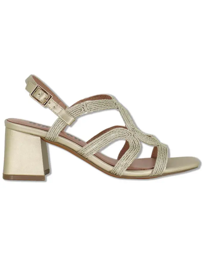 Bibi Lou Sandali slingback Meli in pelle e tessuto oro Donna 876Z94HG 04-ORO