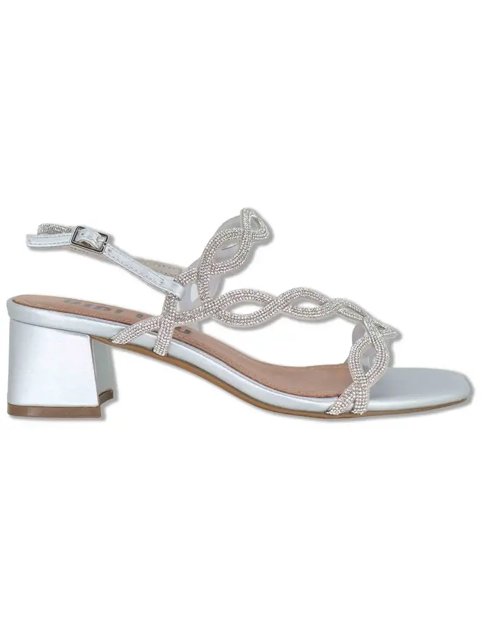 Bibi Lou Slingback Dill in pelle e strass argento Donna 889Z00HG 01-PLATA