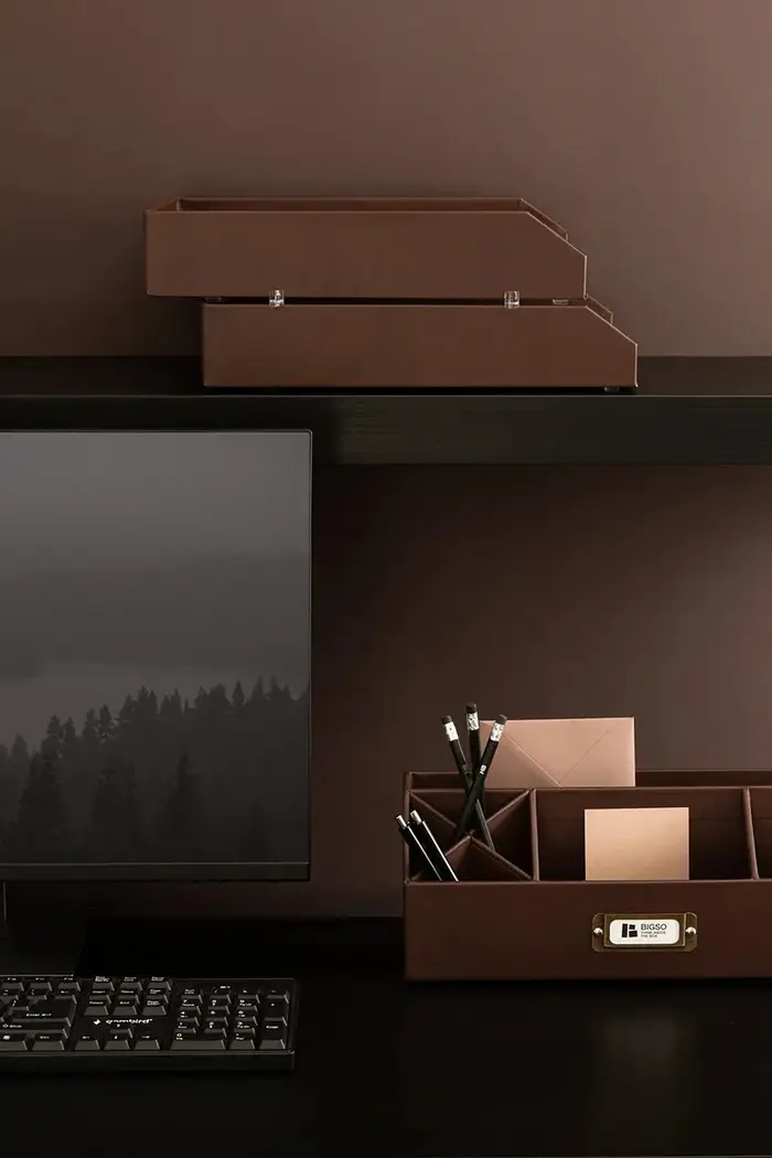 organizer per documenti Hakan 23 x 31 x 6 cm pacco da 2 Marrone miniatura 4