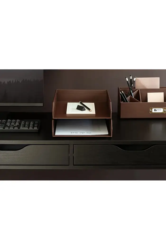 organizer per documenti Hakan 23 x 31 x 6 cm pacco da 2 Marrone miniatura 5