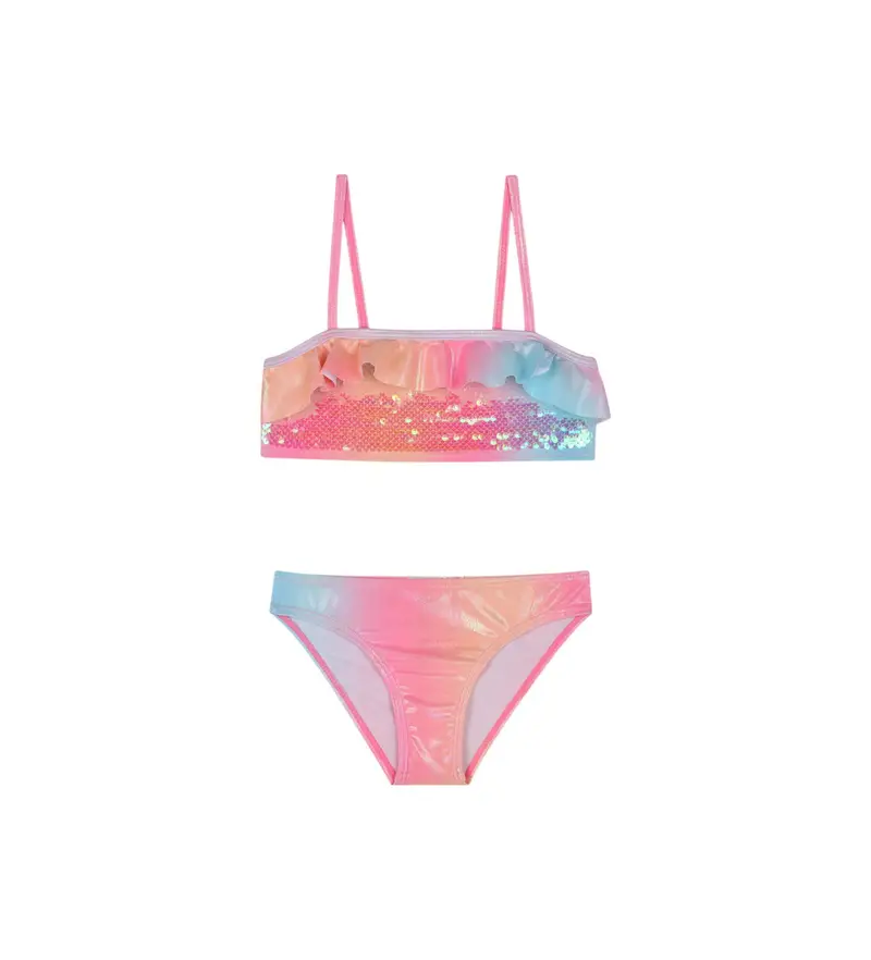 Billieblush per ragazza. U20915 Bikini rosa con paillettes (3años= 94cm), Beachwear, Poliestere, moda per bambini