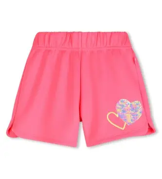 per ragazza U21893 Pantaloncini rosa con cuoricini (12años= 150cm), Casual, Rayon, moda per bambini Fucsia