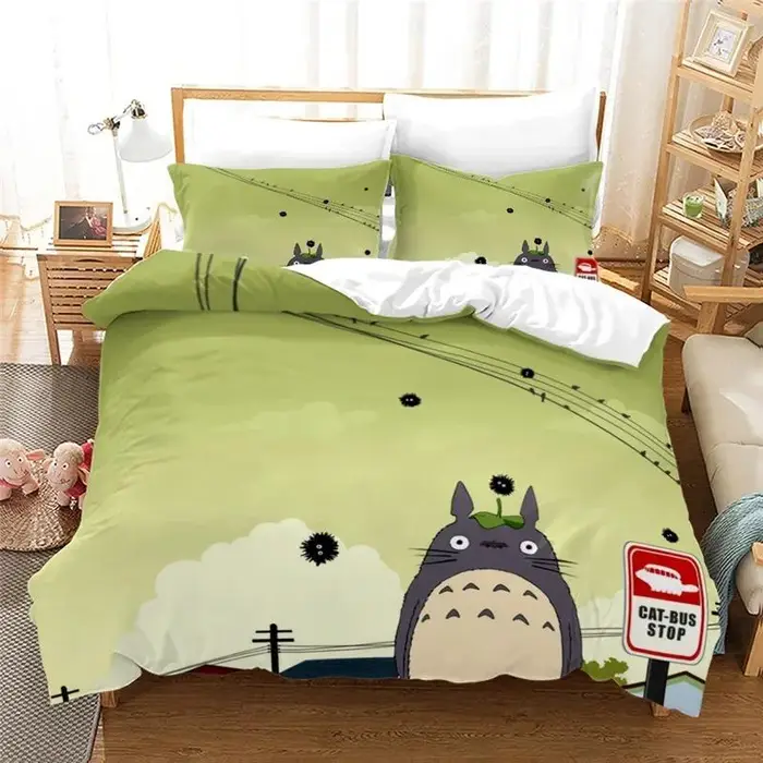 Copripiumino Anime Federa Set Biancheria da Letto T-TotoroeS Kawaii Adulto Ragazzo Ragazza Decorazione Camera da Letto Bambini Singolo Matrimoniale 70x133cm 2pcs