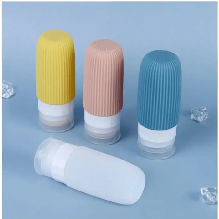 Flacone in Silicone Gel Doccia Shampoo Portatile da Viaggio Flacone Vuoto da Viaggio Squeeze Set Flaconi Morbidi per Emulsione 60ml bianco