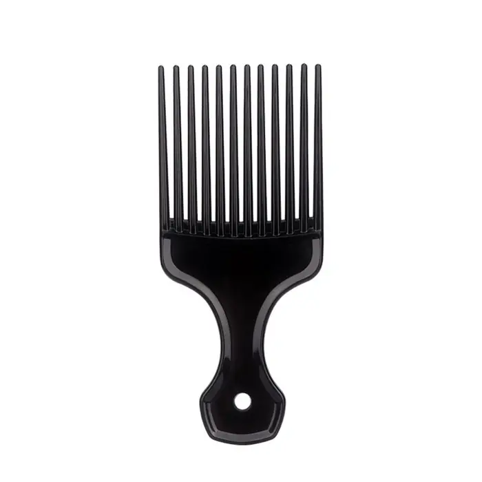 Forchetta di Plastica Afro Riccia Pettine per Capelli Denti Larghi Inserto Nero Pettini per Capelli Massaggio Pettine Professionalmente a Punta Donna/Uomo nero