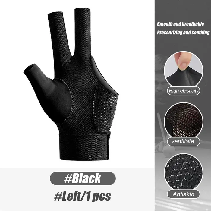 1 Confezione Guanti da Biliardo di Alta Qualità Biliardo Mano Sinistra Dita Scoperte Accessori Uomo e Donna Accessori Fitness