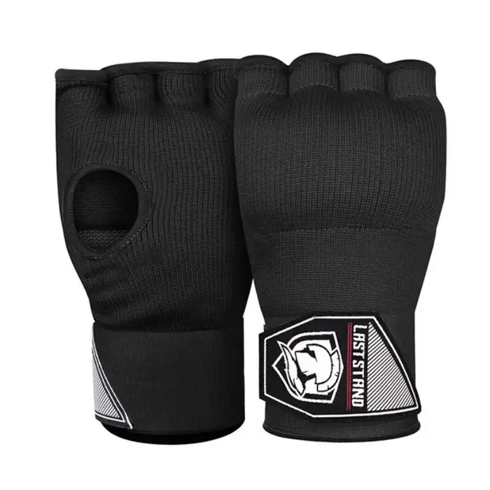 1 paio di fasce per le mani da boxe, guanti da boxe in gel con dita intere e cinturino da polso lungo per uomo e donna, attrezzatura protettiva per karate One Nero