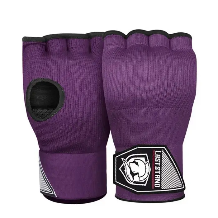 1 paio di fasce per le mani da boxe, guanti da boxe in gel con dita intere e cinturino da polso lungo per uomo e donna, attrezzatura protettiva per karate One Violetto