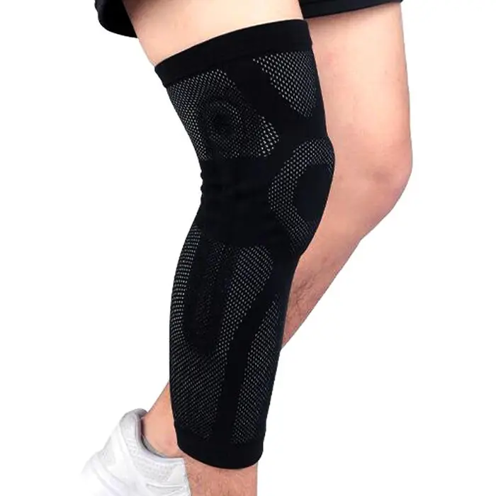 1/2 pezzi Sport Allungare Ginocchiera Gamba Manica Alta Elastico Traspirante Antiscivolo Traspirazione Compressione Scaldamuscoli Uomo Donna XL