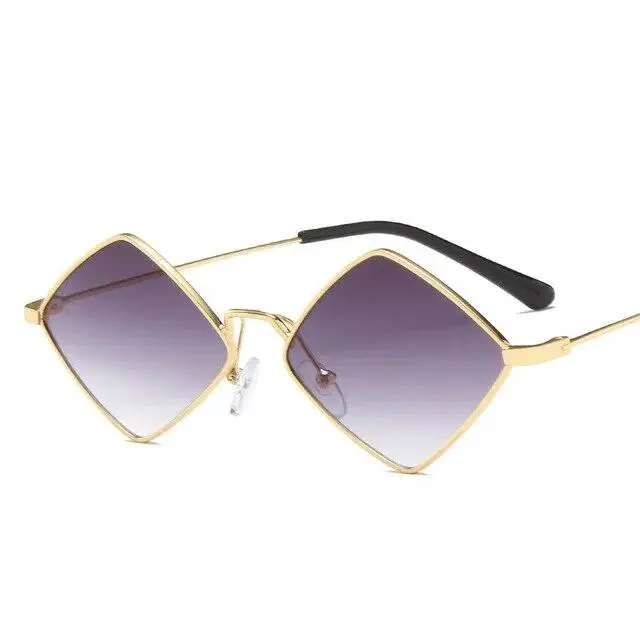 Occhiali da Sole alla Moda Retrò a Forma di Diamante Montatura in Metallo Irregolari Protezione UV Donna Uomo Unisex Outdoor