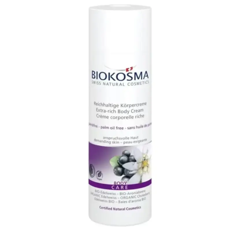 Biokosma Crema Corpo Ricca Stella Alpina Bio e Aronia Bio 200 ml