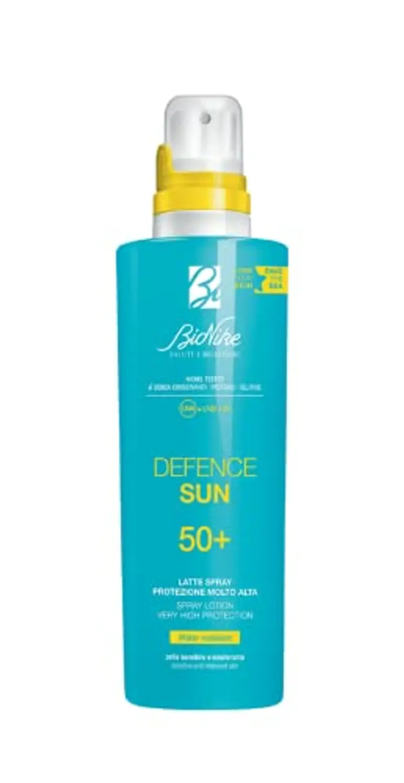 BioNike Defence Sun - Latte Spray Solare, per Pelli Sensibili e Intolleranti, Azione Protettiva e Antiossidante, Waterproof e non