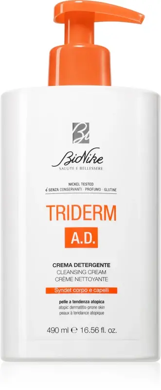 Bionike Triderm A D crema detergente per pelli atopiche 490 ml