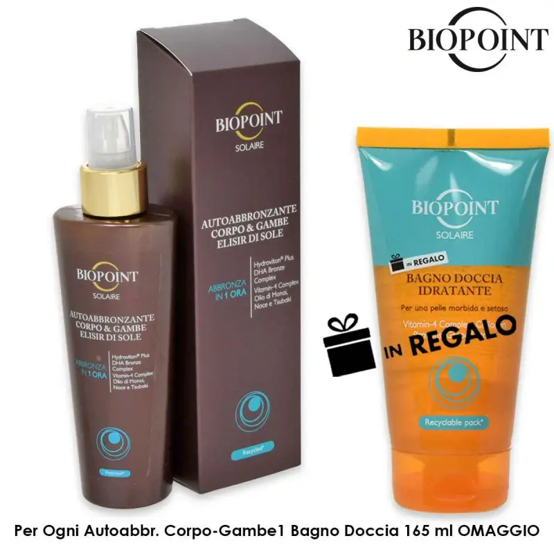 Biopoint autoabbronzante elisir sole corpo 150ml