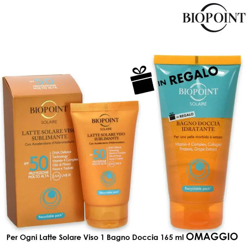 Biopoint latte solare 50 ml viso spf