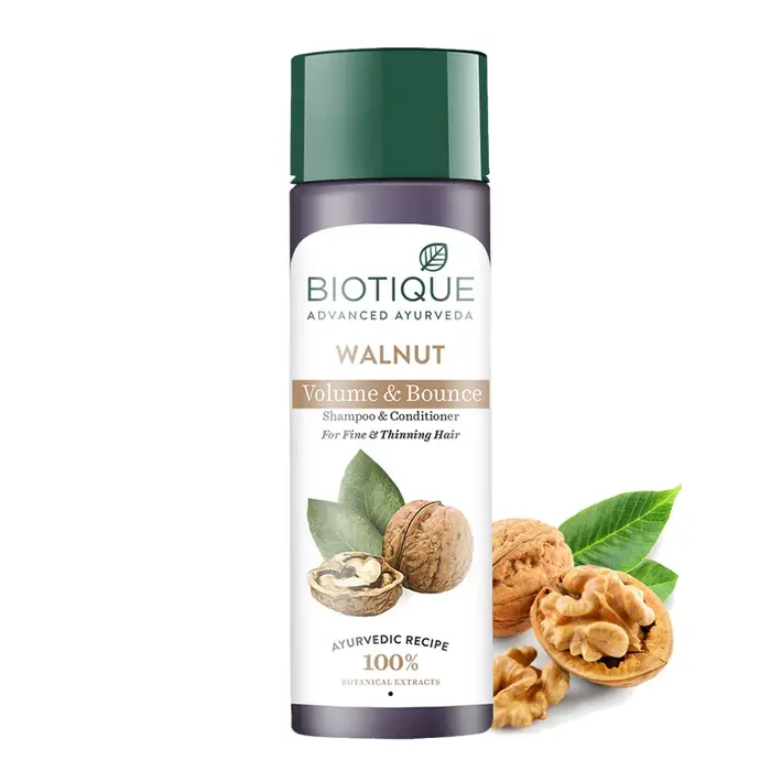 Shampoo e Balsamo alle Noci 120ml Per Capelli Sottili Volume Crescita 100% Estratti Botanici Naturali