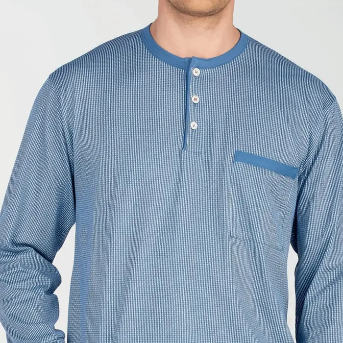 Bip Bip Pigiama da uomo 2420 serafino con taschino in cotone malibu