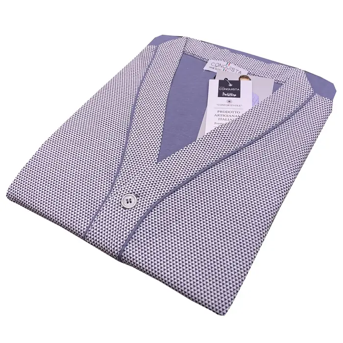 Bip Bip Pigiama da uomo 3654 cardigan orlato in cotone creazioni smoky