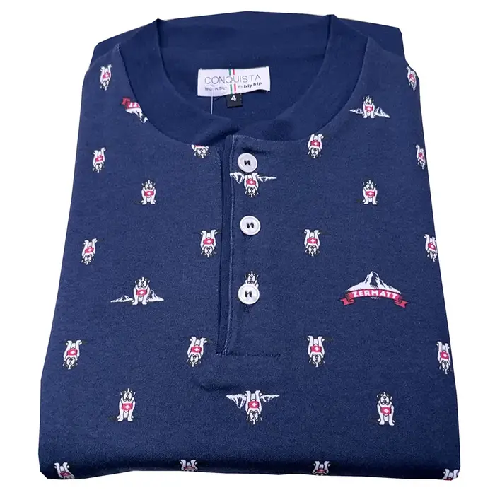 Bip Bip Pigiama serafino 7202 caldo cotone uomo creazioni blu