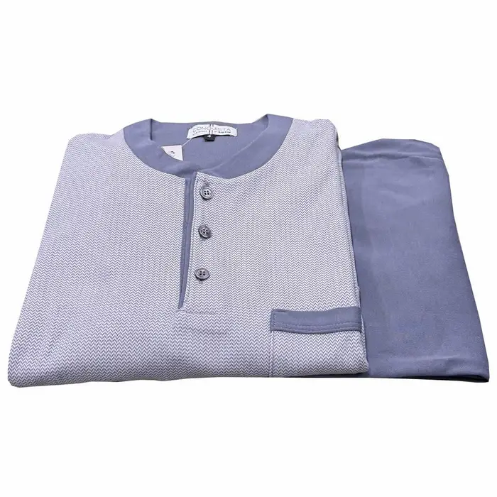 Bip Bip Pigiama serafino orlato 7216 caldo cotone uomo creazioni crown blue