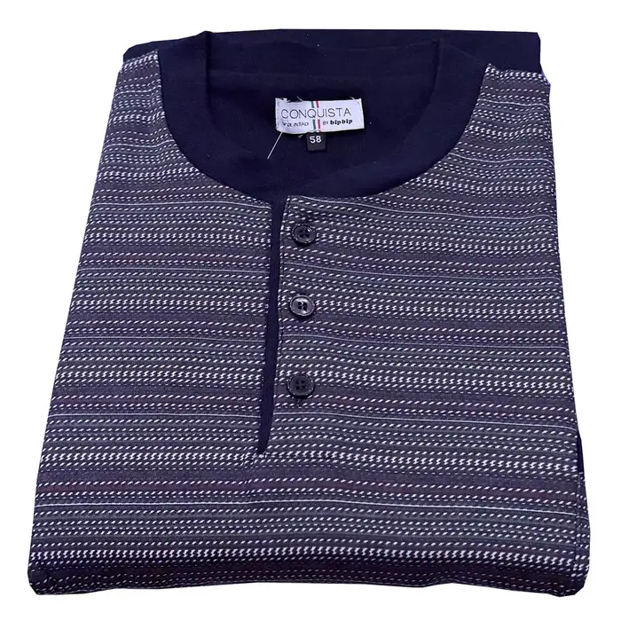 Bip Bip Pigiama serafino orlato 7218 caldo cotone uomo creazini carbone