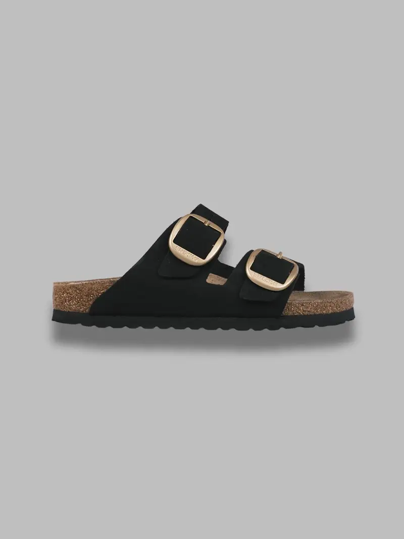 Birkenstock arizona big buckle black, nubuck leather - calz