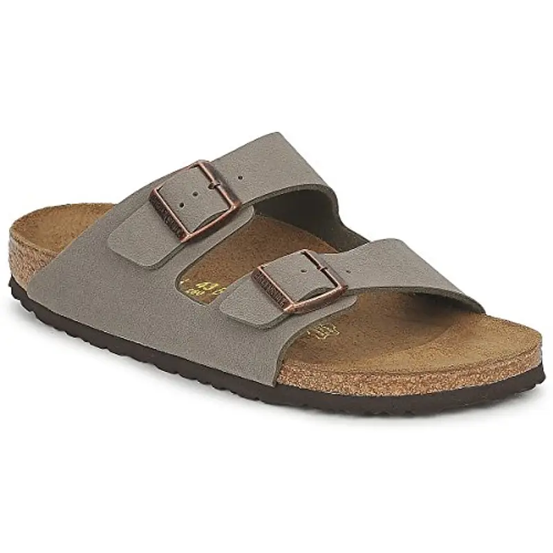 Birkenstock Arizona Birko-Flor Nubuck, Sandali Unisex-Adulto, Beige (Stone Nubuk)