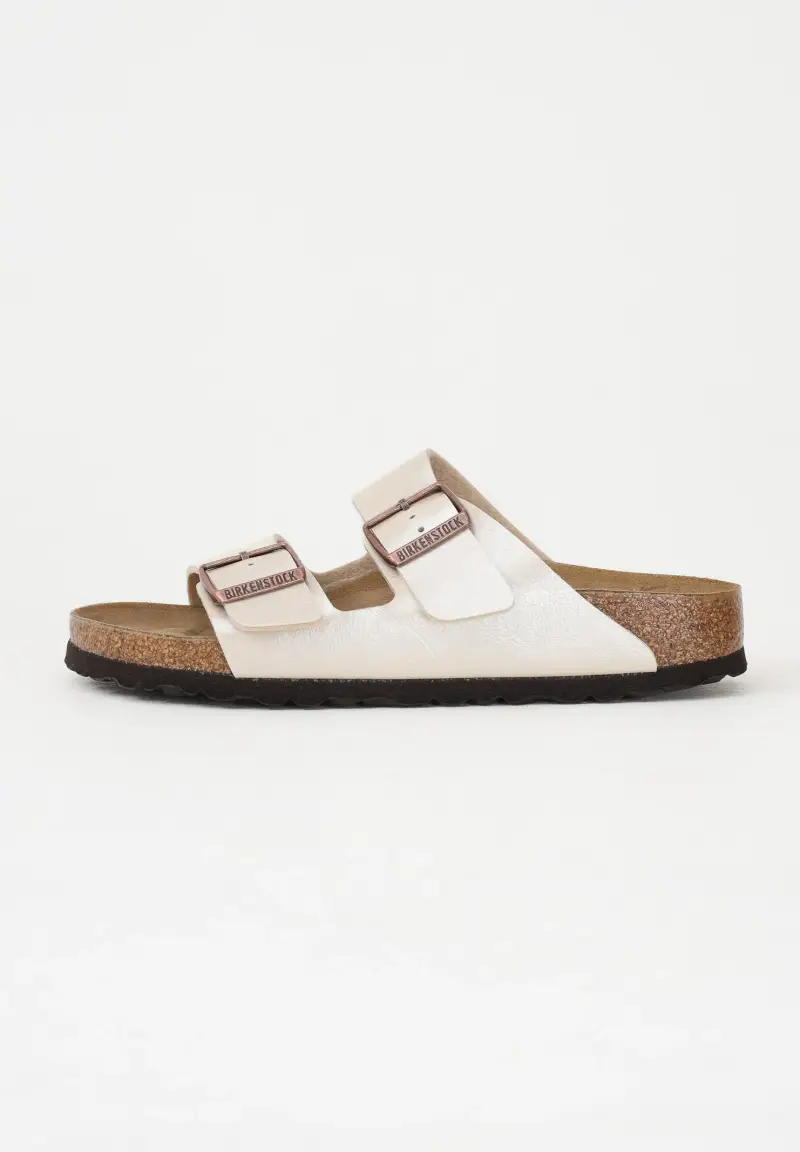 Birkenstock Ciabatte Arizona Birko-Flor bianco perla da donna