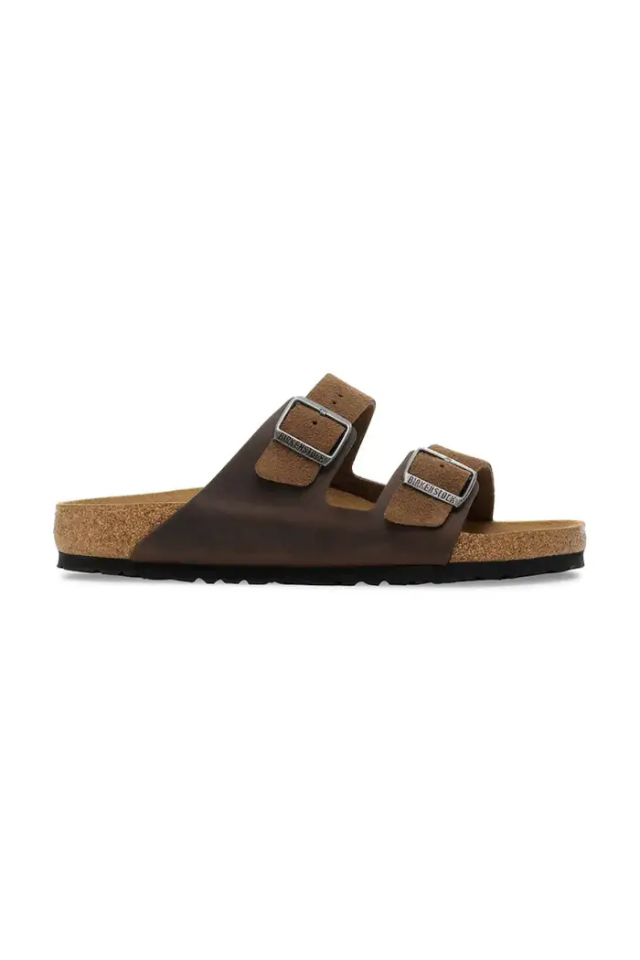 ciabatte slide da uomo in scamoscio Arizona Marrone