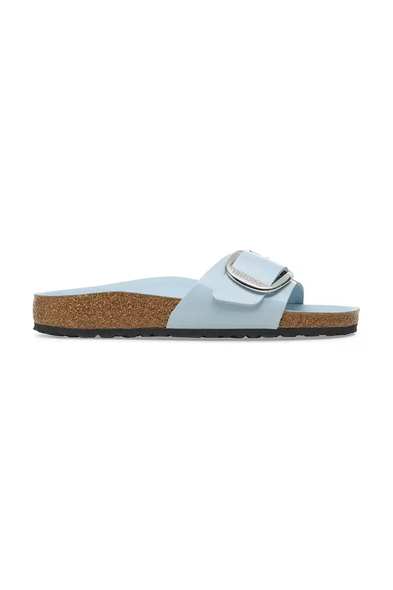 Birkenstock ciabatte slide Madrid Big Buckle donna colore blu 1030364