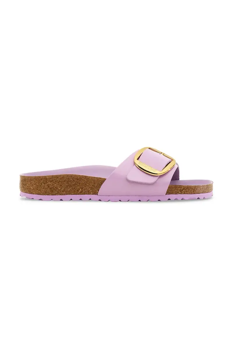 Birkenstock ciabatte slide Madrid Big Buckle donna colore violetto 1030366