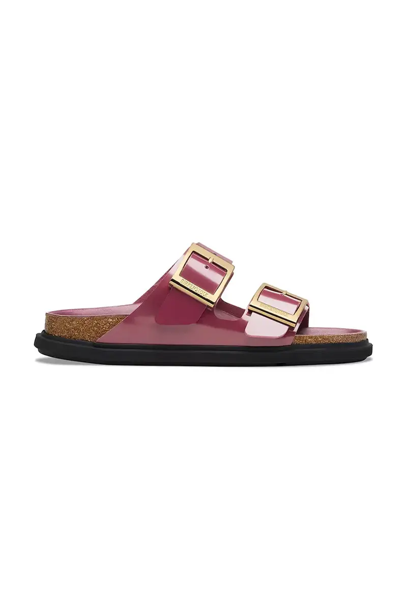 Birkenstock infradito in pelle Arizona Droplet Buckle donna colore rosso 1030367