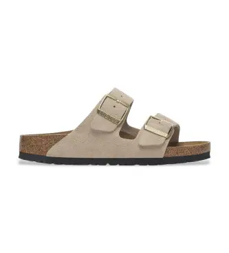 Birkenstock per donna 1029260 Sandali in pelle beige chiaro Arizona, Basso, Nessuno, Casual