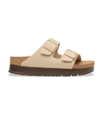 Birkenstock per donna 1031261 Sandali Arizona Flex Platform beige, 3 a 5cm, Nessuno, Casual