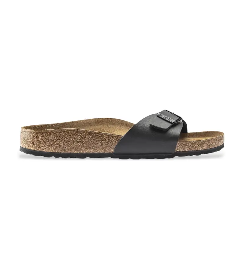 Birkenstock per uomo. 40791 Sandali Madrid neri, Nero, Basso, Nessuno, Casual Pelle