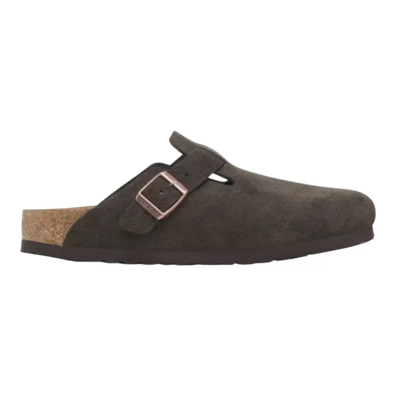 Birkenstock sabot boston bs suede leather - mocha BROWN