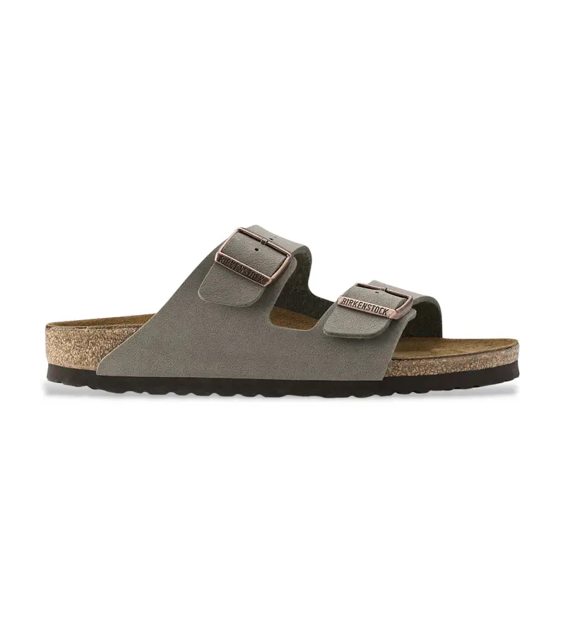 Birkenstock unisex. 151213 Sandali in pelle grigia Arizona Stone, Basso, Nessuno, Casual, Grigio