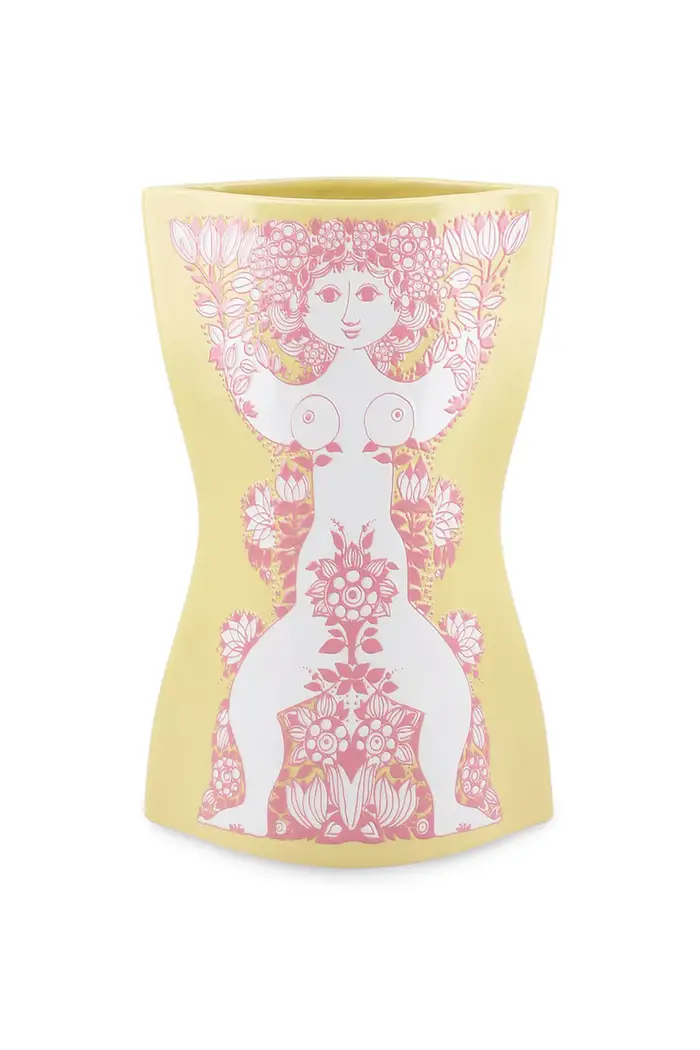 vaso decorativo in ceramica 22 cm Giallo