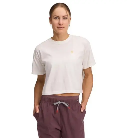 Black Diamond W Diamond Crop - T-shirt - donna White