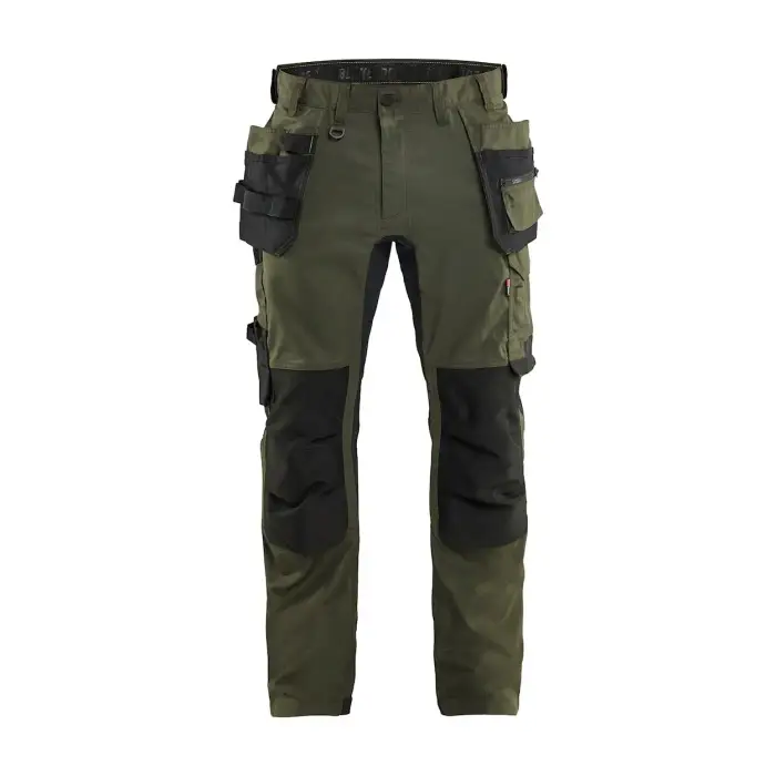 Pantaloni cargo con tasche fluttuanti Blaklader Stretch 2D Vert