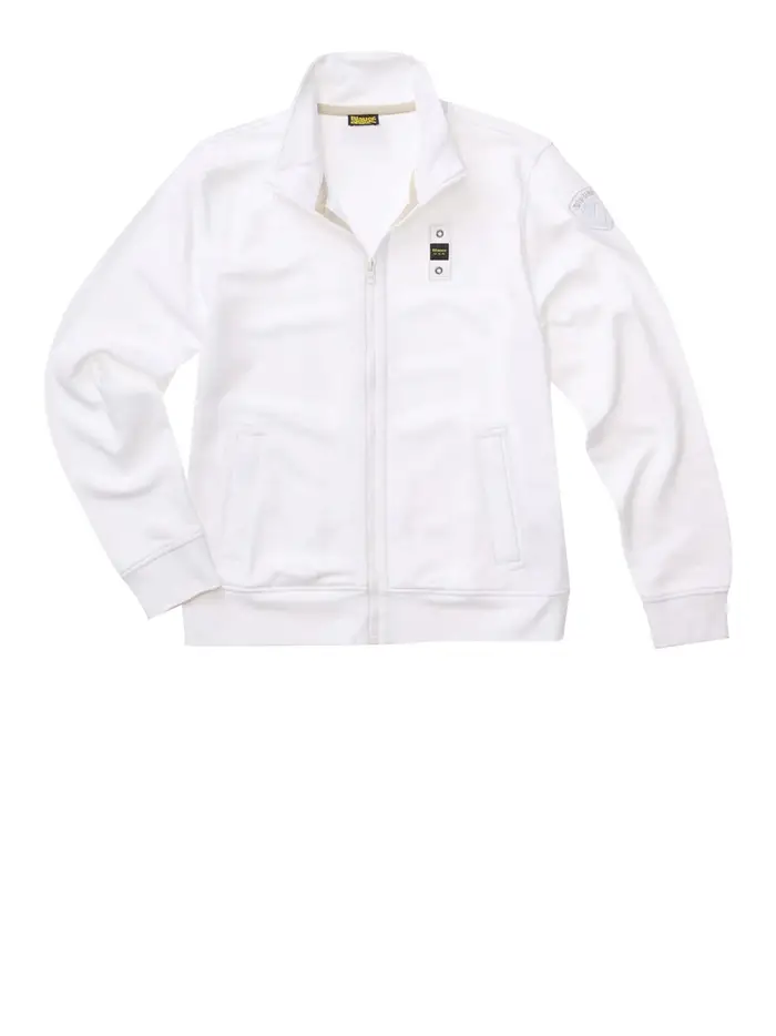 felpa zip blauer city new da uomo - bianco