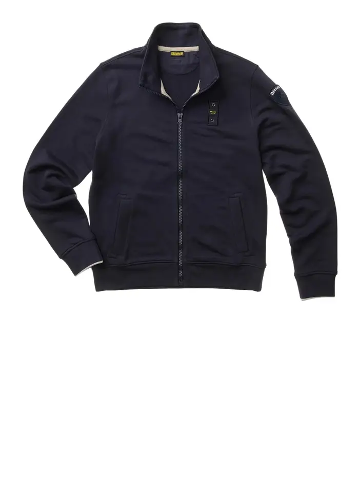 felpa zip blauer city new da uomo - blu