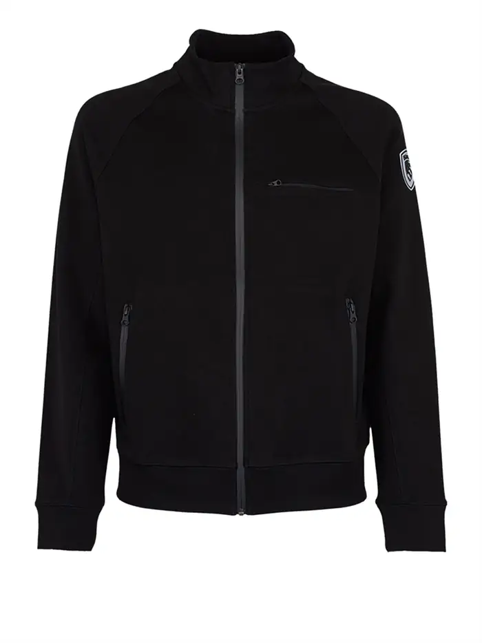 felpa zip blauer raynor da uomo - nero